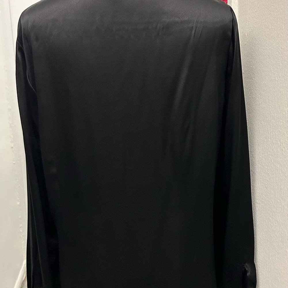 Jones New York Collection, Black, Long Sleeve Silk Blouse, Size 14 - Picture 2 of 16